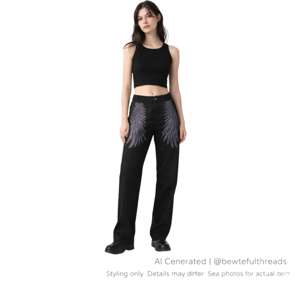 Mihara Yasuhiro Angel Wing Embroidered Avant-Garde Pants US L–XL
